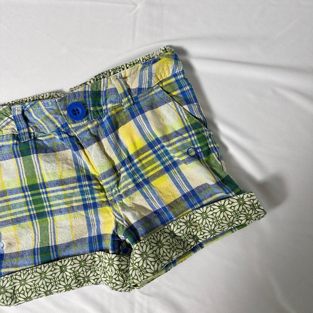Vintage Y2K OP Ocean Pacific Plaid Foldable Bermuda Shorts Sz 4T